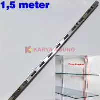 Tiang Bracket 1,5 mtr / Rel Breket Braket Besi Rak Kaca Tembok 150 cm