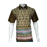 Kemeja Batik Kasual Pria Batik Sultan BS010 Tangan Pendek Katun 100% - tosca, M