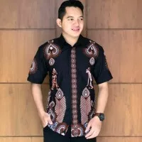 kemeja batik pria modern.kemeja wayang jokowi