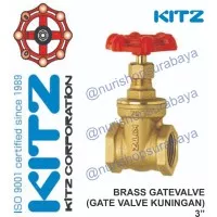 Gatevalve / Gate Valve Kuningan / Brass Gate Valve KITZ 3" 3 inch 3in
