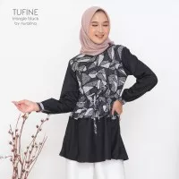 Baju Menyusui Batik Tufine triangle hitam Blouse Busui Ibu Hamil batik