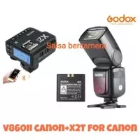 Paket Flash Godox V860II c TTL for Canon + Trigger X2T TTL For Canon