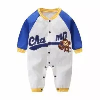 baju bayi jumper baseball monkey for baby 6-18 bulan