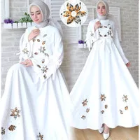 Ns FC Holla Maxi White Gamis Syari Hitam Putih Abu Merah Dress Hijab