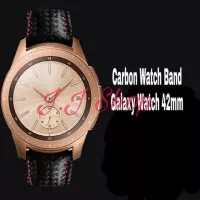Strap Kulit Leather Samsung Galaxy Watch 42mm Carbon Leather Watchband