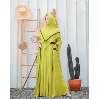 Gamis Syar'i Zaneta 4 Warna(Lemon,Tosca,Black,Pink)