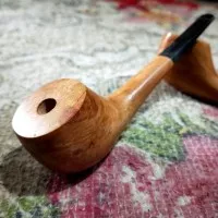 pipa rokok kayu sawo bentuk cangklong stem lurus
