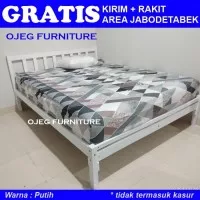 Ranjang Kayu - Ranjang Double - Tempat Tidur Kayu uk 160