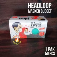 Neo Health Masker Hijab Sekali Pakai / Disposable Headloop Mask 50 pcs