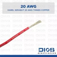 Kabel 20 AWG Serabut Tembaga Putih / Tinned Copper MERAH (per meter)