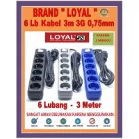 Stop Kontak Osaka Loyal 6 Lubang + Saklar + Kabel 3 Meter LY-210