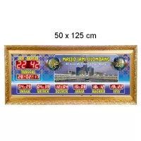 JAM MASJID DIGITAL JAM ADZAN JADWAL SHOLAT CUSTOM NAMA MASJID 50x125cm