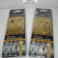 VG Sports Rantai Sepeda Bicycle Chain Half Hollow 8/9/10 Speed Gold