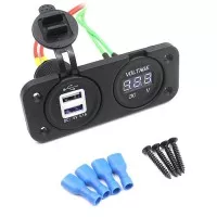 Charger Motor NMAX Dual USB Port dengan Voltmeter Waterproof