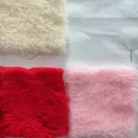 Kain Vonel Bulu Panjang Cream, Merah, Pink