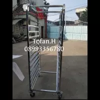 Trolley Stainless Steel 16 Loyang 40x60cm PanCart Troli Dorong Trolly