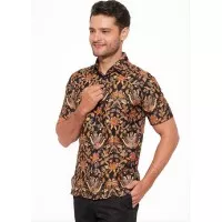 Batik Pria Slimfit Batik Galis Sekar Arum Hitam BG222