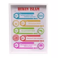 hiasan dinding wooden poster islami rukun islam uk 30x40