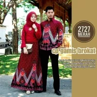 couple Gamis brokat 2727/Seragam Baju Gamis Batik model terbaru -tosca