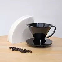 SUJI Dripper V60 01 Black + Paper Filter 01 White 100 lbr