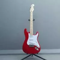 Gitar listrik fender stratocaster merah nack full mapl