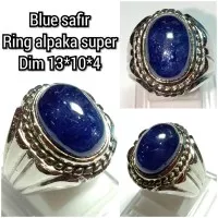 cincin permata batu blue safir asli natural/cincin pria/cincin perak