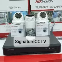 PAKET KAMERA CCTV HIKVISION 4 CHANEL 3 KAMERA FULL HD 1080P KOMPLIT