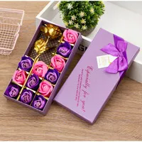 box set bunga sabun valentine kado hadiah flower purple rose soap