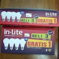 Lampu LED 11 Watt / 11Watt merk In-lite Sinar Warna Putih Hemat Isi 4