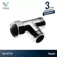 VONE VA-NT10 Nepel T Tee 1/2" M x 1/2" M x 1/2" F Sok Sambungan Keran