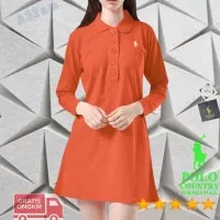 Original C16-26 Kaos Kerah Merah Bata Dress Tunik Polo Country