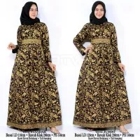 Batik Rifa GBR115 Gamis Batik Sogan Dress Batik Allsize Kombinasi