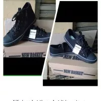 sepatu sekolah Hitam model resleting panjang/pendek new basket