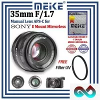 Lensa Meike 35mm F1.7 Lens for Sony E Mount Mirrorless +Filter UV 49mm