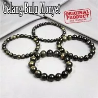 GELANG NATURAL BATU ALAM BULU MONYET GOLD SHEEN