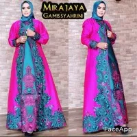 Gamis Sahrini Gamis Muslim Kebaya Gamis Bordir Taffeta Pink -Tosca