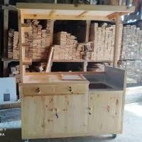 Gerobak/Booth/Stand Terbuat dari kayu Jati Belanda
