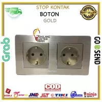 STOP KONTAK DOUBLE BOTON GOLD K2 / DOUBLE SOCKET TERMURAH