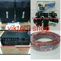 PAKET SPEAKER BMB 10 INCH AMPLI USB BLUETOOTH