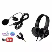 paket youtuber vlog vloger lengkap mic spiliter earphone headset