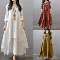 ORI Import Dress Korea Style Gamis Idul Fitri Big Jumbo Size Oversize