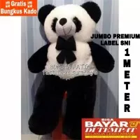 Boneka panda dasi besar jumbo 1meter hitam putih