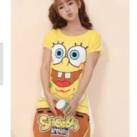 Baju Tidur Wanita Daster Lucu Spongebob Squarepants JE239-6 All Size