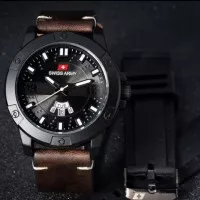 jam tangan Swiss Army Kulit Set 2 Tali Rubber Lengkap