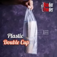 Plastik Take Away Double Cup 5pack - Plastik Kantong Kresek