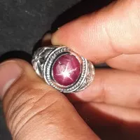 Cincin Batu Permata Ruby Star Merah Asli Top Starrrr