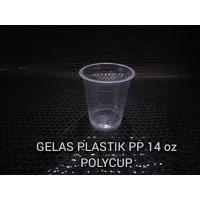 Cup Plastik / Gelas Plastik PP 14 oz Poly Cup