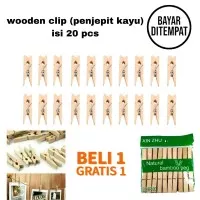 Buy 1 Get 1 Paket 20 Pcs Jepitan Kayu Polos Wooden Clip Foto Polaroid