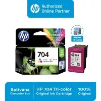 Tinta HP 704 Tri-color Ink Cartridge Printer HP Tiga Warna Original