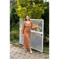 ONYCHA - Belle Pleated Maxi Dress Caramel Brown